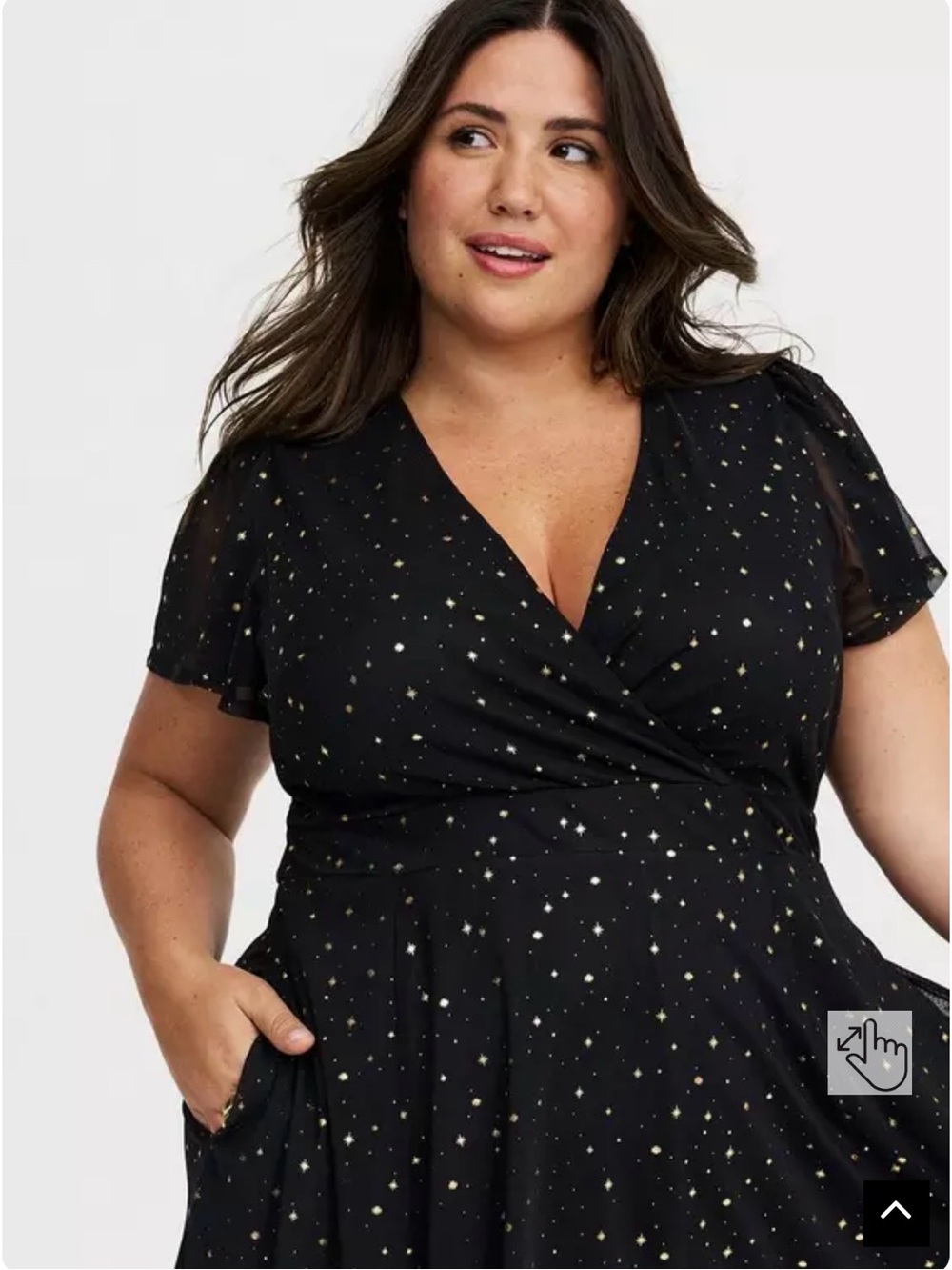 Torrid Flutter Sleeve Surplice Mini Dress